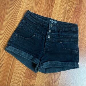 Black denim jean shorts